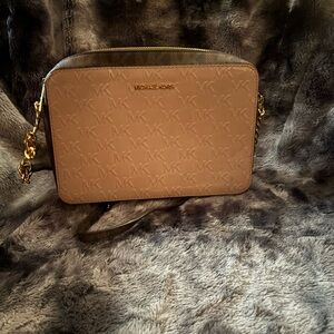 Michael Kors Tan Crossbody Bag with Gold Accents